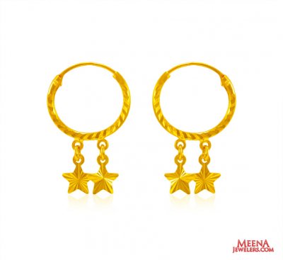 22 Karat Gold Hoop Earrings ( Hoop Earrings )