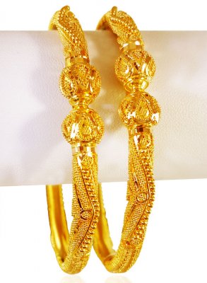 22kt Gold Pipe Kadas (Set of 2) ( Kadas )