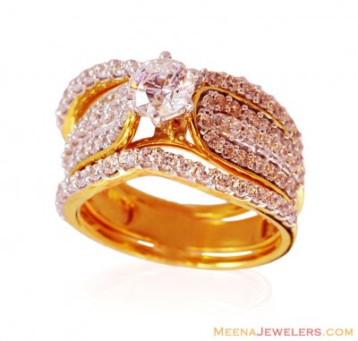 22K Engagement Ring with Band ( Ladies Signity Rings )