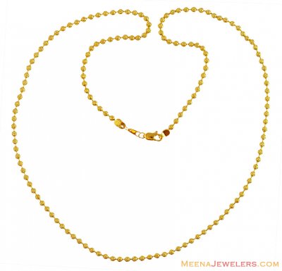 22k Fancy Gold Balls Chain (24 in) ( 22Kt Gold Fancy Chains )