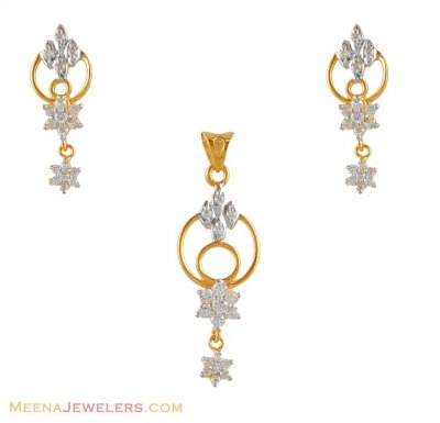 22kt Gold Signity Pendant Set ( Fancy Pendant Set )