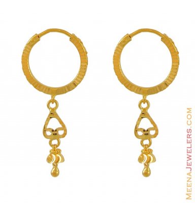 22Kt Earring with Hanging ( Hoop Earrings )