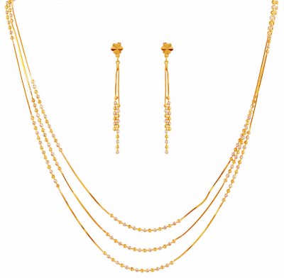 22K  2 Tone Layered Gold Balls Set  ( Light Sets )