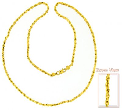 Gold Rope Chain (18 Inch) ( Plain Gold Chains )