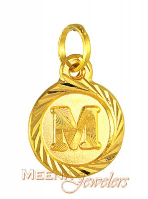 22Kt Initial Pendant (M) ( Initial Pendants )