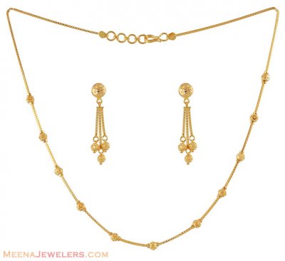 Necklace Set With Gold Balls ( Light Sets )