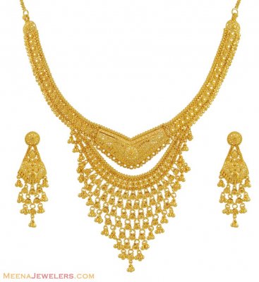 22Kt Gold Fancy Necklace Set ( 22 Kt Gold Sets )