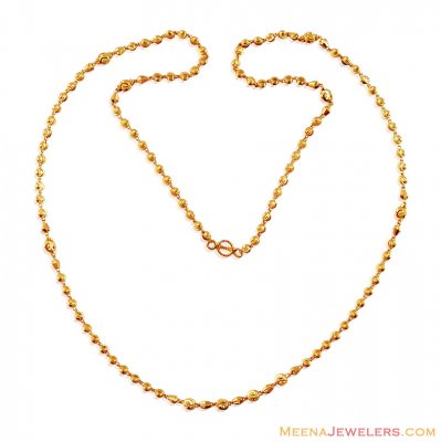 22K Gold Balls Chain (24 Inches) ( 22Kt Long Chains (Ladies) )