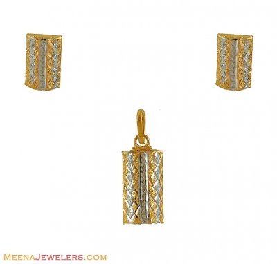 Gold Two Tone Fancy Pendant Set ( Fancy Pendant Set )