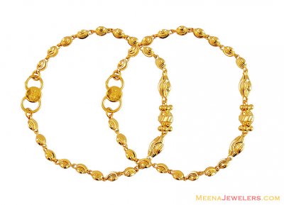 22K Gold Baby Bracelet (Pair) ( 22Kt Baby Bracelets )