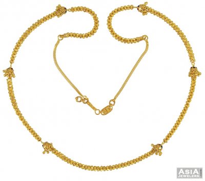 22k Designer Meenakari Chain (26 Inch) ( 22Kt Long Chains (Ladies) )
