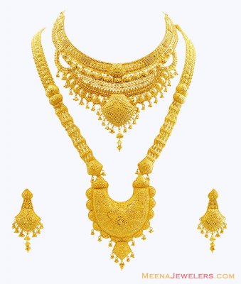 Indian Bridal Necklace Set 22K  ( Bridal Necklace Sets )