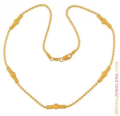 22Kt Gold Balls Chain (16 inches) ( 22Kt Gold Fancy Chains )