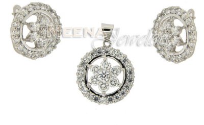 18 Kt White Gold Pendant Sets ( White Gold Pendant Sets )