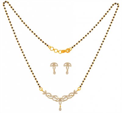 18Kt Gold Diamond Mangalsutra Set ( Diamond MangalSutras )