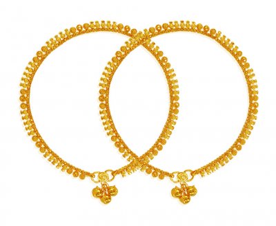 22 Karat Gold Payal (2 PC) ( Gold Anklets )