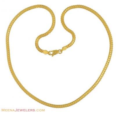 22K Gold Mens Flat Chain (18 Inch) ( Plain Gold Chains )