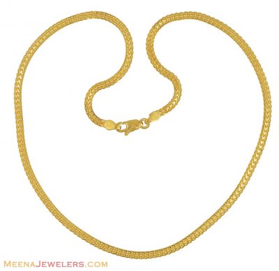 22K Gold Mens Flat Chain (18 Inch) ( Plain Gold Chains )