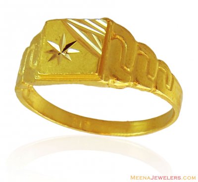 22k Mens Gold Ring Fancy Style ( Mens Gold Ring )