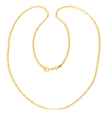 22K Gold Flat Thin Chain ( Plain Gold Chains )