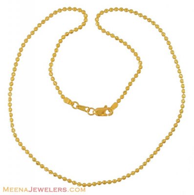 22k Yellow Gold Ball Chain ( 22Kt Gold Fancy Chains )