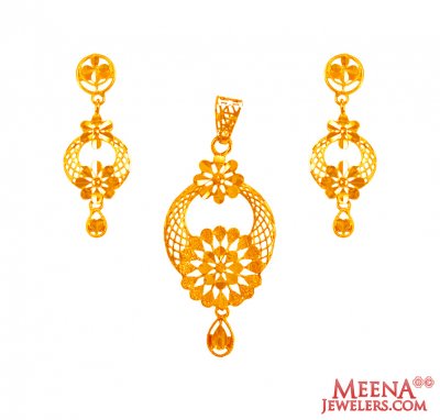 22Kt Gold Fancy Pendant Set ( Fancy Pendant Set )
