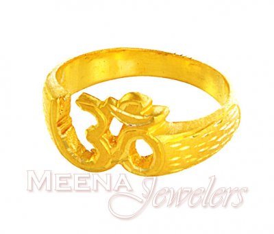 22Kt Gold OM Ring (mens) ( Religious Rings )
