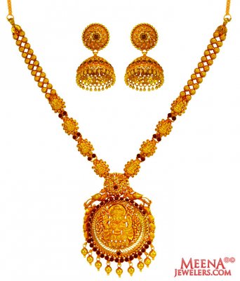 22 Kt Necklace Set (Temple Jewelry) ( Antique Necklace Sets )