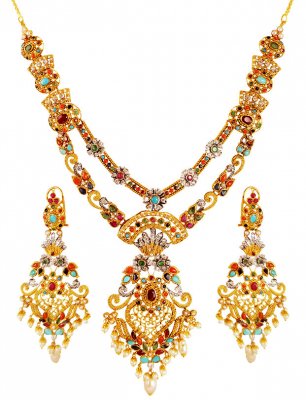 22k Gold Designer Necklace Set ( Gold Designer Sets )