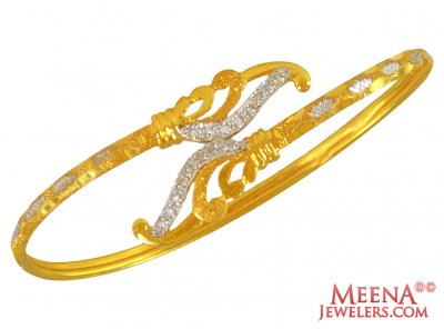 22k  Gold  Zircon Bangle  ( Stone Bangles )