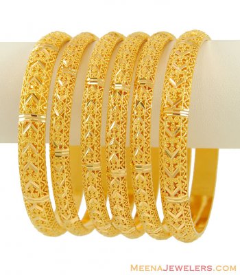 22K Set of 6 Bangles ( Set of Bangles )