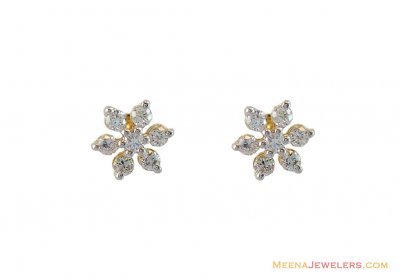 18k Genuine Diamond Earrings  ( Diamond Earrings )