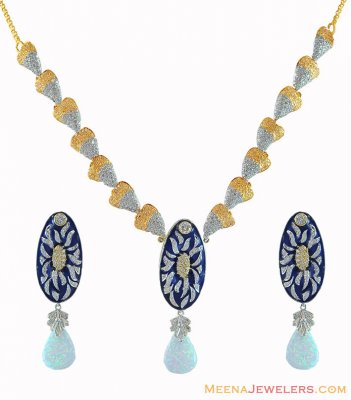 22k Opal Stones Designer Set  ( Gold Designer Sets )