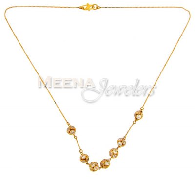 22 Kt Gold Chain ( Necklace with Stones )