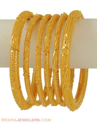 22Kt Gold Bangles (Set of 6) ( Set of Bangles )