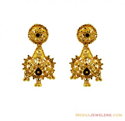 22K Gold Meenakari Earrings ( Long Earrings )