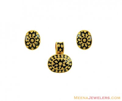 22K Meenakari Pendent Set ( Gold Pendant Sets )