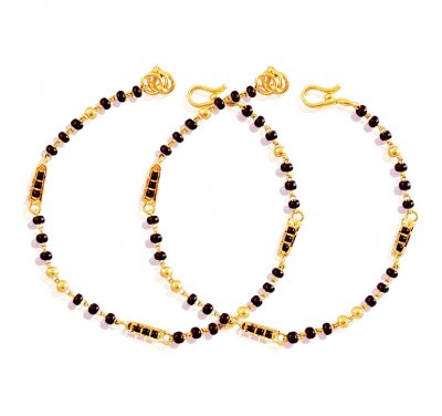 Kids 22k Gold Mania ( Black Bead Bracelets )