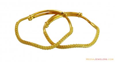 Wavy Filigree Fancy Kadas 22k ( Baby Bangles )