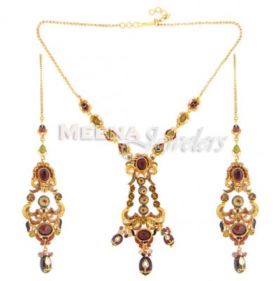 Antique 22Karat Gold Necklace Set ( Antique Necklace Sets )