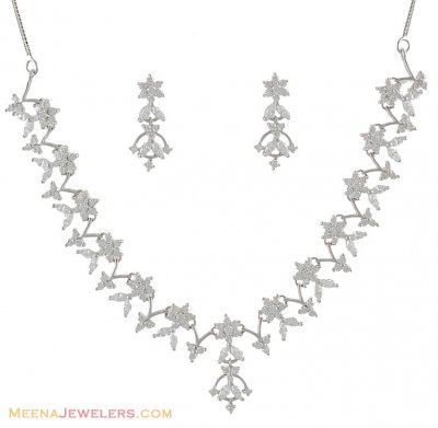 18Kt White Gold Necklace Set ( White Gold Sets )