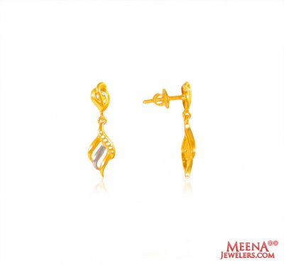 22K Yellow Gold Fancy Earrings   ( 22Kt Gold Fancy Earrings )