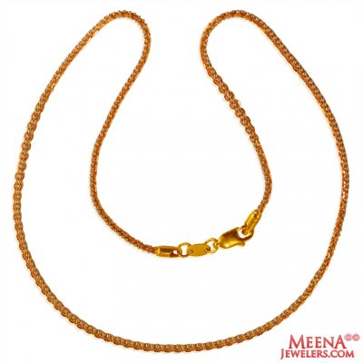 22K Gold Two Tone Chain ( 22Kt Gold Fancy Chains )