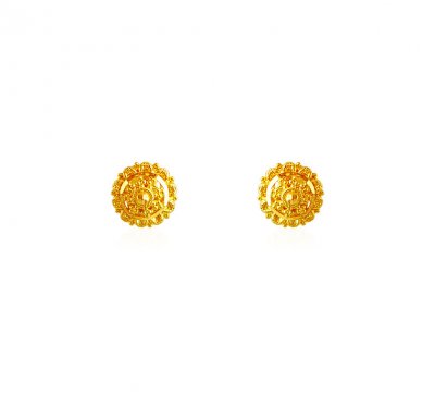 22k Gold Baby Earrings ( 22 Kt Gold Tops )