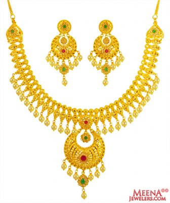 22Kt Gold  Necklace Set ( 22 Kt Gold Sets )