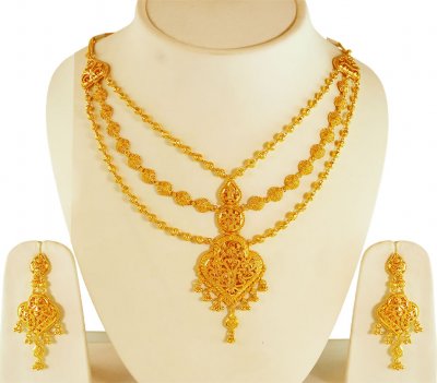 22 Kt Gold Necklace Earring Set ( 22 Kt Gold Sets )