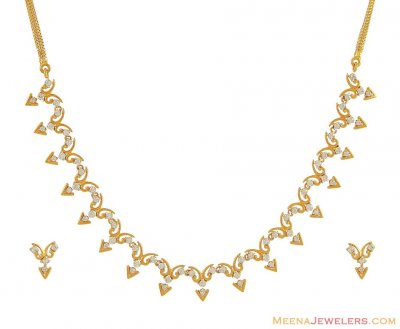 Gold Signity Necklace Set ( Gold Designer Sets )