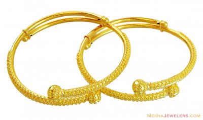 Gold Fancy 22k Baby Kadas  ( Baby Bangles )