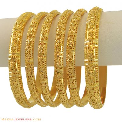 22k Gold Indian Bangles Set ( Set of Bangles )