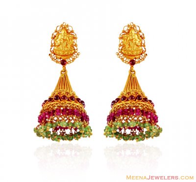 Gold Laxmi Jee Jhumki ( 22Kt Gold Fancy Earrings )